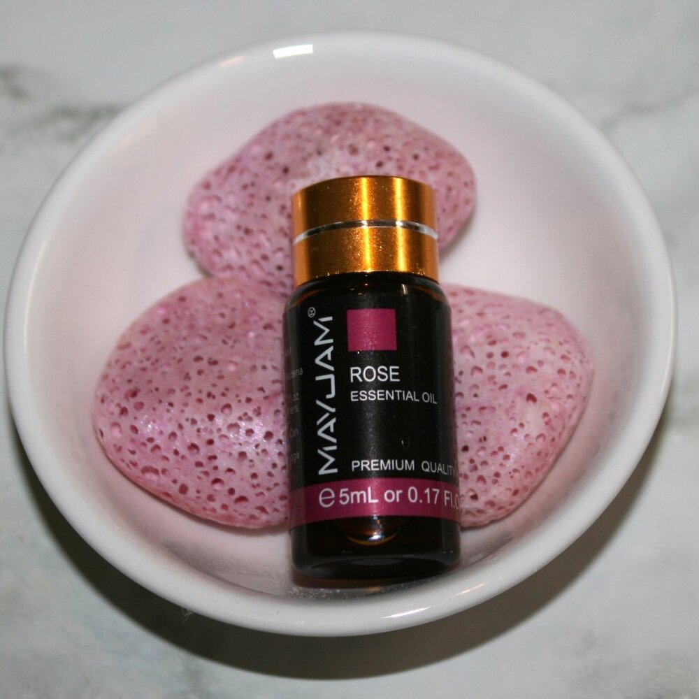 HAND CRAFTED Rose Starter Set Aroma Stone Aromatherapy Essential Oil Diffuser